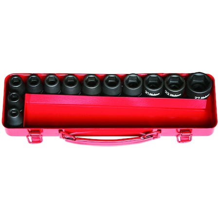 Ko-Ken Socket Set 5-19mm 6 Point 10 pieces 1/2 Sq. Drive, 14242M 14242M